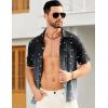 imageELETOP Mens Hawaiian Shirt Summer Stretch Short Sleeve Tropical Beach Button Down Casual ShirtM045 Gradient Black