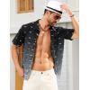 imageELETOP Mens Hawaiian Shirt Summer Stretch Short Sleeve Tropical Beach Button Down Casual ShirtM045 Gradient Black