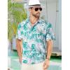 imageELETOP Mens Hawaiian Shirt Summer Stretch Short Sleeve Tropical Beach Button Down Casual ShirtM047 Palm Leaf White