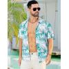 imageELETOP Mens Hawaiian Shirt Summer Stretch Short Sleeve Tropical Beach Button Down Casual ShirtM047 Palm Leaf White