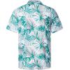 imageELETOP Mens Hawaiian Shirt Summer Stretch Short Sleeve Tropical Beach Button Down Casual ShirtM047 Palm Leaf White