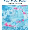 imageELETOP Mens Hawaiian Shirts Short Sleeve Floral Beach Shirts Button Down Tropical Aloha Vacation Shirts034 Flamingo Light Blue
