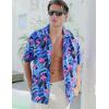 imageELETOP Mens Hawaiian Shirts Short Sleeve Floral Beach Shirts Button Down Tropical Aloha Vacation Shirts040 Flamingo Blue