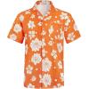 imageELETOP Mens Hawaiian Shirts Short Sleeve Floral Beach Shirts Button Down Tropical Aloha Vacation Shirts045 Floral Orange