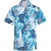 imageELETOP Mens Hawaiian Shirts Short Sleeve Floral Beach Shirts Button Down Tropical Aloha Vacation Shirts049 Palm Leaf Blue