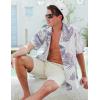 imageELETOP Mens Hawaiian Shirts Short Sleeve Floral Beach Shirts Button Down Tropical Aloha Vacation Shirts070 Leaf Beige