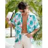 imageELETOP Mens Hawaiian Shirts Short Sleeve Floral Beach Shirts Button Down Tropical Aloha Vacation Shirts097 Flamingo Green Leaf