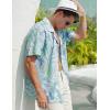 imageELETOP Mens Hawaiian Shirts Short Sleeve Floral Beach Shirts Button Down Tropical Aloha Vacation Shirts132 Palm Grey Blue