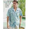 imageELETOP Mens Hawaiian Shirts Short Sleeve Floral Beach Shirts Button Down Tropical Aloha Vacation Shirts132 Palm Grey Blue