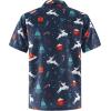 imageELETOP Mens Hawaiian Shirts Short Sleeve Floral Beach Shirts Button Down Tropical Aloha Vacation Shirts184 Christmas Navy