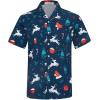 imageELETOP Mens Hawaiian Shirts Short Sleeve Floral Beach Shirts Button Down Tropical Aloha Vacation Shirts184 Christmas Navy