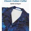 imageELETOP Mens Hawaiian Shirts Short Sleeve Floral Beach Shirts Button Down Tropical Aloha Vacation Shirts200 Ink Leaf Dark Blue