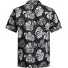 imageELETOP Mens Hawaiian Shirts Short Sleeve Floral Beach Shirts Button Down Tropical Aloha Vacation Shirts236 Palm Leaf Black
