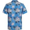 imageELETOP Mens Hawaiian Shirts Short Sleeve Floral Beach Shirts Button Down Tropical Aloha Vacation Shirts238 Flamingo Flower Blue