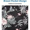 imageELETOP Mens Hawaiian Shirts Short Sleeve Floral Beach Shirts Button Down Tropical Aloha Vacation Shirts239 Flamingo Flower Black