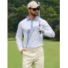 imageELETOP Mens Long Sleeve Polo Shirts with Collar Classic Button Performance Moisture Wicking Dry Fit Casual Golf Shirt for Men092 Star Grey White