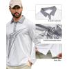 imageELETOP Mens Long Sleeve Polo Shirts with Collar Classic Button Performance Moisture Wicking Dry Fit Casual Golf Shirt for Men092 Star Grey White