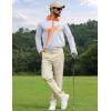 imageELETOP Mens Long Sleeve Polo Shirts with Collar Classic Button Performance Moisture Wicking Dry Fit Casual Golf Shirt for Men093 Star Orange White