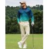 imageELETOP Mens Long Sleeve Polo Shirts with Collar Classic Button Performance Moisture Wicking Dry Fit Casual Golf Shirt for Men094 Gradient Green