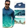 imageELETOP Mens Long Sleeve Polo Shirts with Collar Classic Button Performance Moisture Wicking Dry Fit Casual Golf Shirt for Men094 Gradient Green