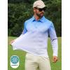 imageELETOP Mens Long Sleeve Polo Shirts with Collar Classic Button Performance Moisture Wicking Dry Fit Casual Golf Shirt for Men096 Gradient Blue