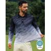 imageELETOP Mens Long Sleeve Polo Shirts with Collar Classic Button Performance Moisture Wicking Dry Fit Casual Golf Shirt for Men097 Gradient Black Purple