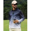 imageELETOP Mens Long Sleeve Polo Shirts with Collar Classic Button Performance Moisture Wicking Dry Fit Casual Golf Shirt for Men097 Gradient Black Purple