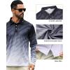 imageELETOP Mens Long Sleeve Polo Shirts with Collar Classic Button Performance Moisture Wicking Dry Fit Casual Golf Shirt for Men097 Gradient Black Purple
