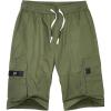 imageELETOP Mens Cargo Shorts Elastic Waistband Drawstring Big and Tall Cotton Summer Casual Work Shorts901 Army Green