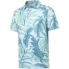 imageELETOP Mens Golf Polo Shirts Short Sleeve Moisture Wicking Hawaiian Tropical Polos Performance Golf Shirts for Men Dry Fit004leaves Grey Blue
