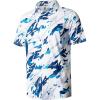 imageELETOP Mens Golf Polo Shirts Short Sleeve Moisture Wicking Hawaiian Tropical Polos Performance Golf Shirts for Men Dry FitP06blue White