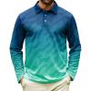 imageELETOP Mens Long Sleeve Polo Shirts with Collar Classic Button Performance Moisture Wicking Dry Fit Casual Golf Shirt for Men094 Gradient Green
