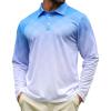 imageELETOP Mens Long Sleeve Polo Shirts with Collar Classic Button Performance Moisture Wicking Dry Fit Casual Golf Shirt for Men096 Gradient Blue