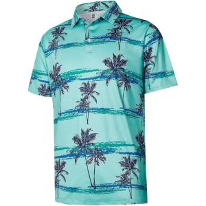 imageELETOP Mens Golf Polo Shirts Short Sleeve Moisture Wicking Hawaiian Tropical Polos Performance Golf Shirts for Men Dry Fit002coco Lake Green