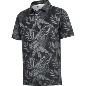 imageELETOP Mens Golf Polo Shirts Short Sleeve Moisture Wicking Hawaiian Tropical Polos Performance Golf Shirts for Men Dry Fit015dark Gray