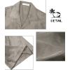 imageELETOP Mens Hawaiian Shirts Summer Imitated Silk Jacquard Shirts Short Sleeve Casual Beach ShirtsM021 Coffee Grey