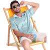 imageELETOP Mens Hawaiian Shirts Summer Imitated Silk Jacquard Shirts Short Sleeve Casual Beach ShirtsM023 Light Blue