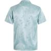 imageELETOP Mens Hawaiian Shirts Summer Imitated Silk Jacquard Shirts Short Sleeve Casual Beach ShirtsM023 Light Blue