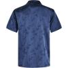 imageELETOP Mens Hawaiian Shirts Summer Imitated Silk Jacquard Shirts Short Sleeve Casual Beach ShirtsM048 Dark Blue