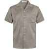imageELETOP Mens Hawaiian Shirts Summer Imitated Silk Jacquard Shirts Short Sleeve Casual Beach ShirtsM021 Coffee Grey