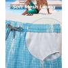 imageELETOP Mens Swim Trunks Quick Dry Bathing Suit Swimming Board Shorts Mesh Lining Beach Swimwear466 Grid Gradient Blue