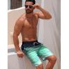 imageELETOP Mens Swim Trunks Quick Dry Bathing Suit Swimming Board Shorts Mesh Lining Beach Swimwear490 Stripe Green