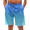 imageELETOP Mens Swim Trunks Quick Dry Bathing Suit Swimming Board Shorts Mesh Lining Beach Swimwear464 Flower Gradient Blue