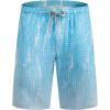 imageELETOP Mens Swim Trunks Quick Dry Bathing Suit Swimming Board Shorts Mesh Lining Beach Swimwear466 Grid Gradient Blue