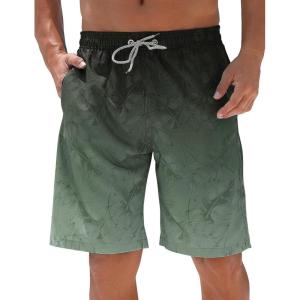 imageELETOP Mens Swim Trunks Quick Dry Bathing Suit Swimming Board Shorts Mesh Lining Beach Swimwear467 Leaf Gradient Gray