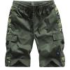 imageELETOP Mens Cargo Shorts Elastic Waistband Drawstring Big and Tall Cotton Summer Casual Work Shorts A902 Camo Army Green 4XL