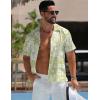 imageELETOP Mens Hawaiian Shirts Short Sleeve Floral Beach Shirts Button Down Tropical Aloha Vacation Shirts258 Light Green White Flower