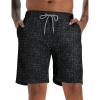 imageELETOP Mens Swim Trunks Quick Dry Bathing Suit Swimming Board Shorts Mesh Lining Beach Swimwear505 Line Black