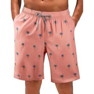 imageELETOP Mens Swim Trunks Quick Dry Bathing Suit Swimming Board Shorts Mesh Lining Beach Swimwear489 Orange Pink