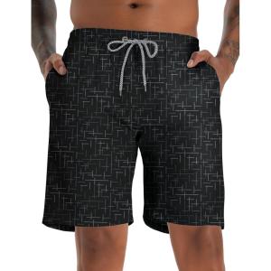 imageELETOP Mens Swim Trunks Quick Dry Bathing Suit Swimming Board Shorts Mesh Lining Beach Swimwear505 Line Black